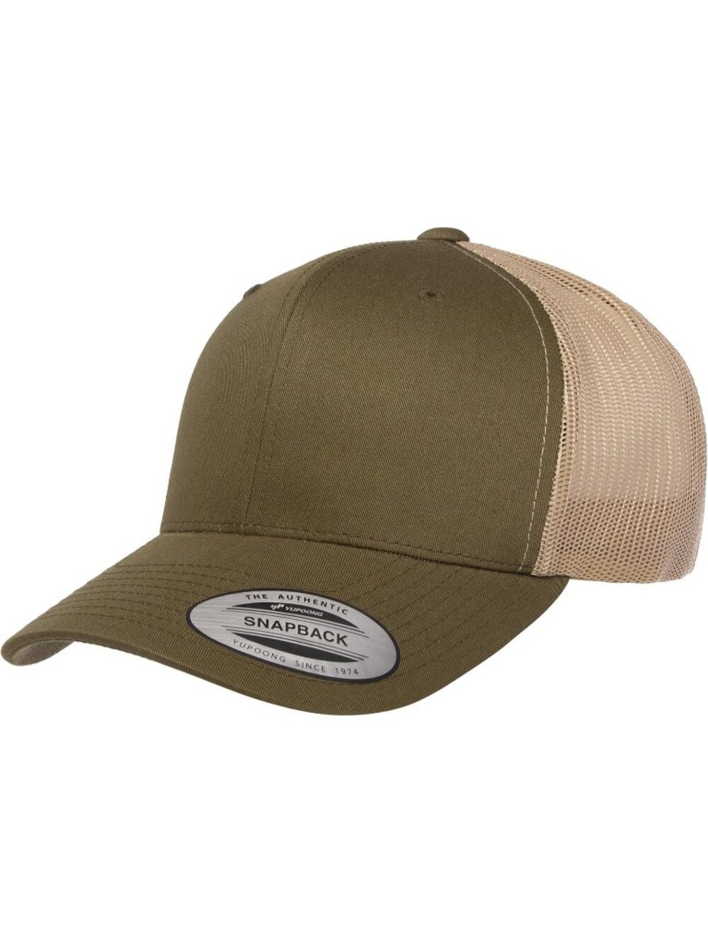Men's Moss/Khaki Cotton Classics Trucker Mesh Cap YP Snapback Loose Fit Hat Cap